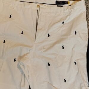 Polo by Ralph Lauren White Shorts with Black Embroidery